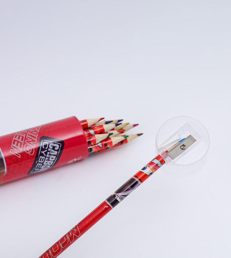 Cars Super Charge 12Pcs Tin Tube Coloring Pencils
