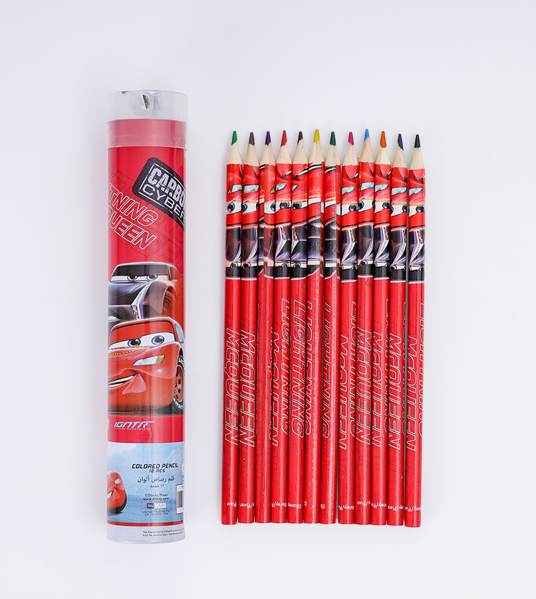 Cars Super Charge 12Pcs Tin Tube Coloring Pencils