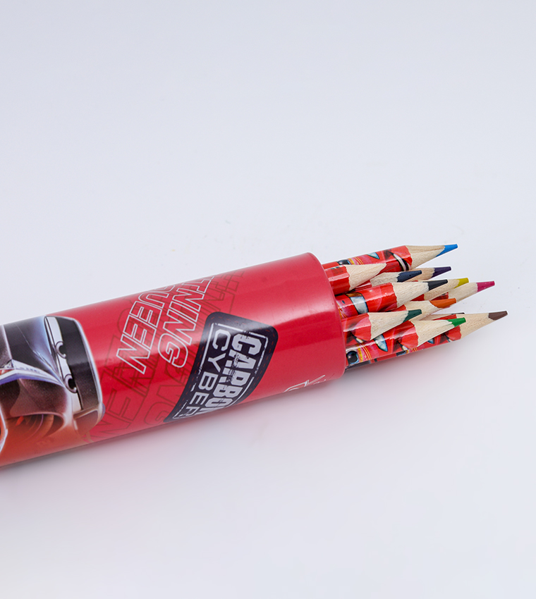 Cars Super Charge 12Pcs Tin Tube Coloring Pencils