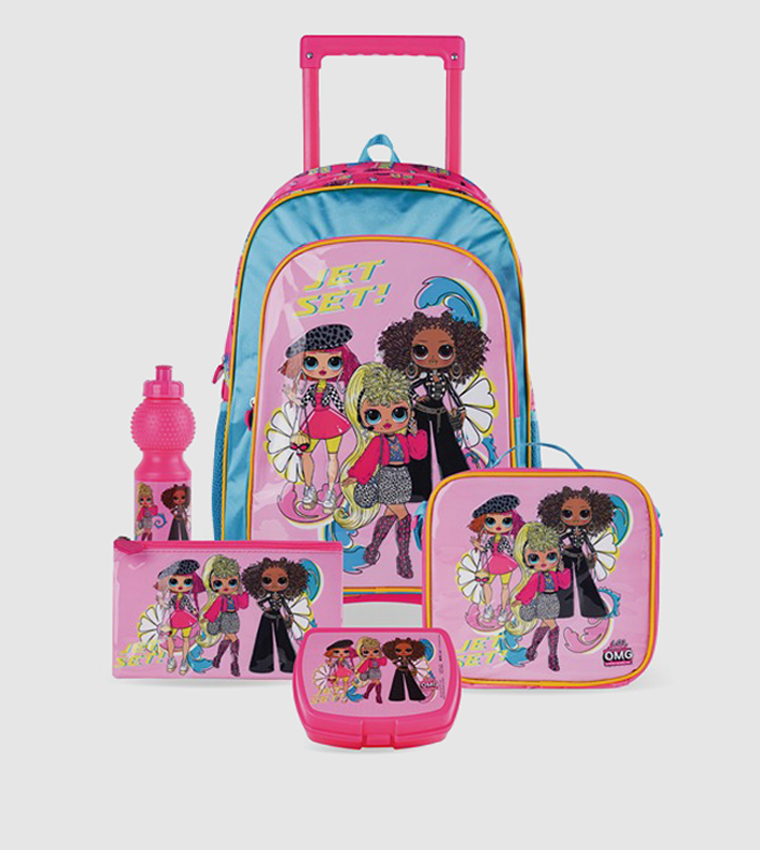 Buy Trucare 5 In 1 LOL Glam Shores 18 Trolley Backpack Set In Pink 6thStreet Oman