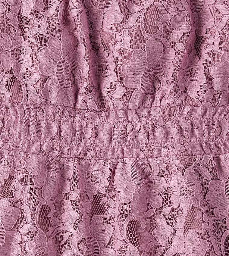 Girls Lace Smocked Dress