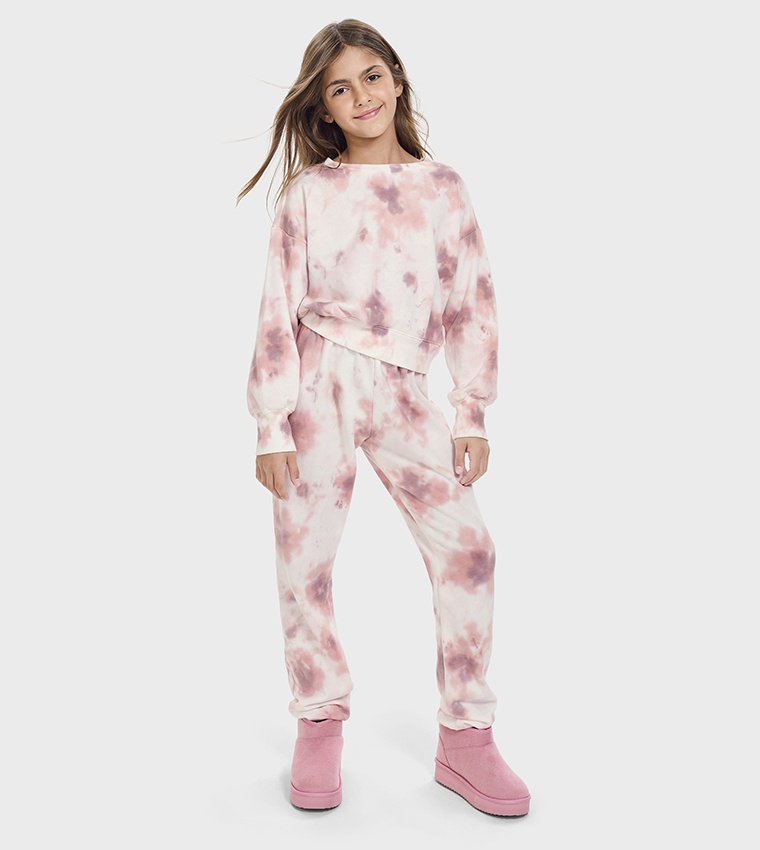 Children's Place Pink And White Tie Dye Zip Up Hoodie Buy The