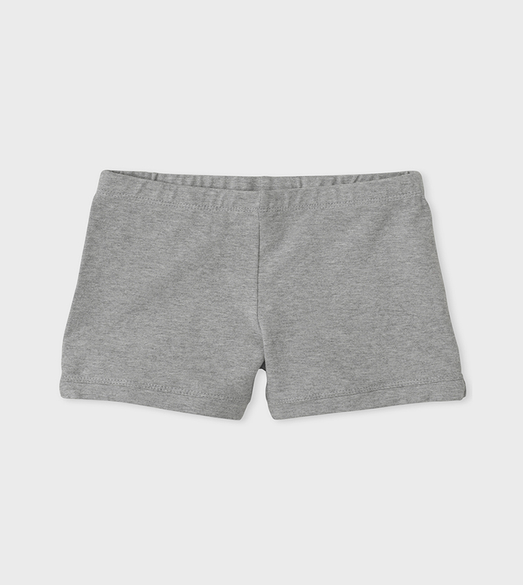 Solid Elastic Waist Shorts
