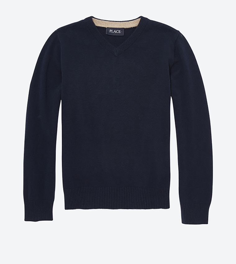 Regular Fit Long Sleeve Sweater - Navy