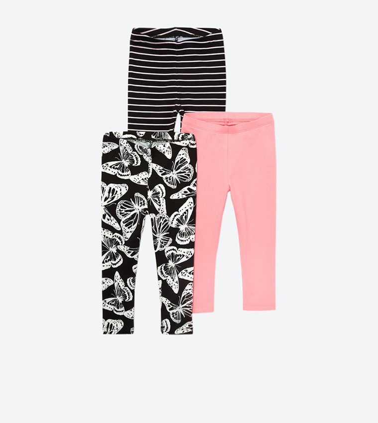Skinny Fit Printed Leggings (3 Pcs) - Multi - TCP2098802 TCP2098802