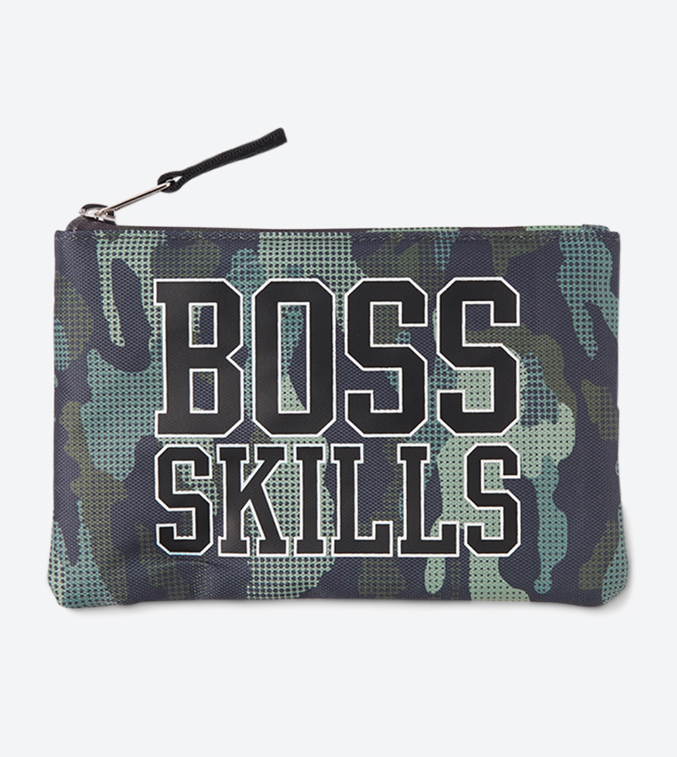 Boss Skills Printed Zippered Transferet Backpack
