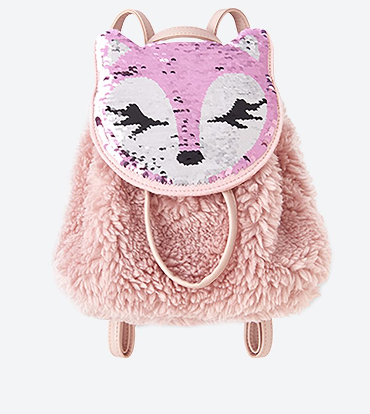 Buy The Children's Place Fox Flip Sequin Details Backpack Pink In