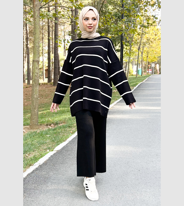 Striped Sweater and Bottom Set