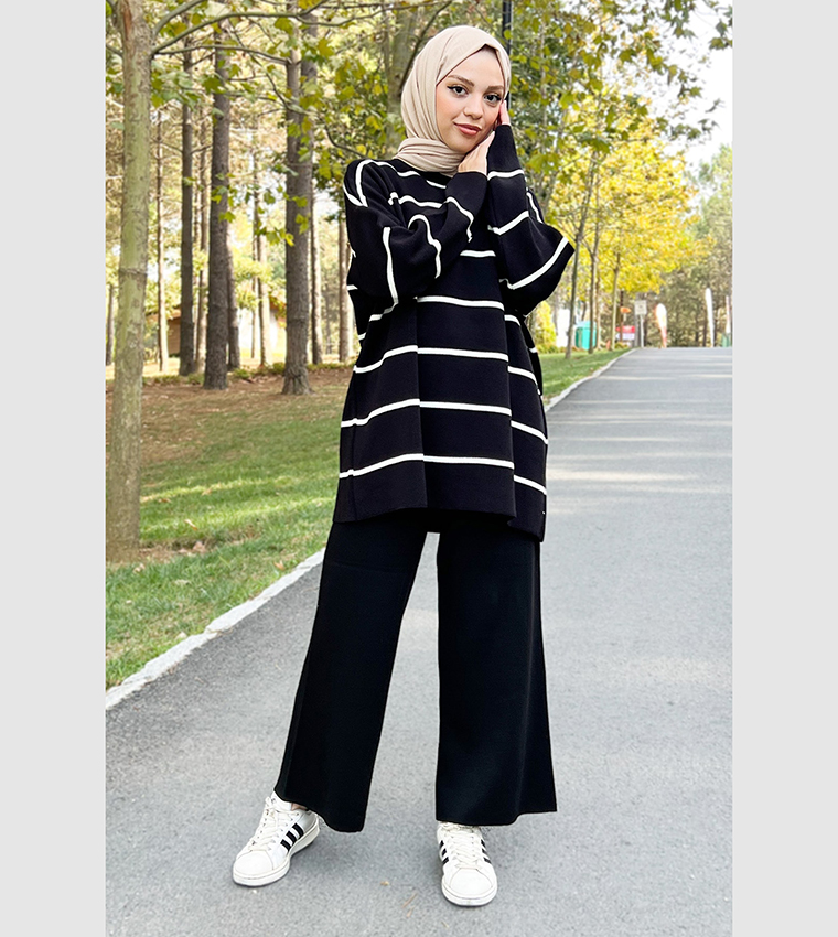 Striped Sweater and Bottom Set