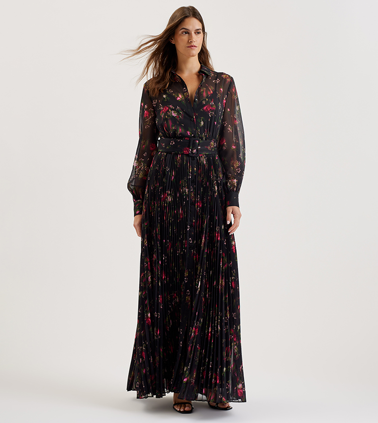 【新品】Ted Baker Balloon Sleeve Maxi Dress Buy Loceie Puff Sleeve Printed Maxi Dress Black For Women