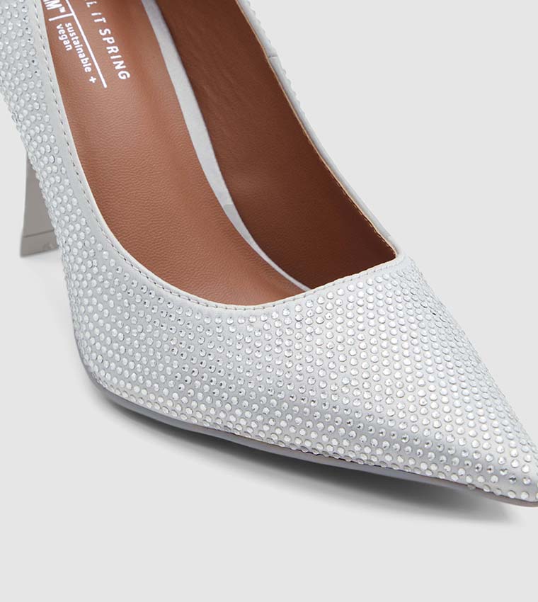 Buy Call It Spring TENACITY French Heel Pointed Toe Pumps In Silver 6thStreet Oman