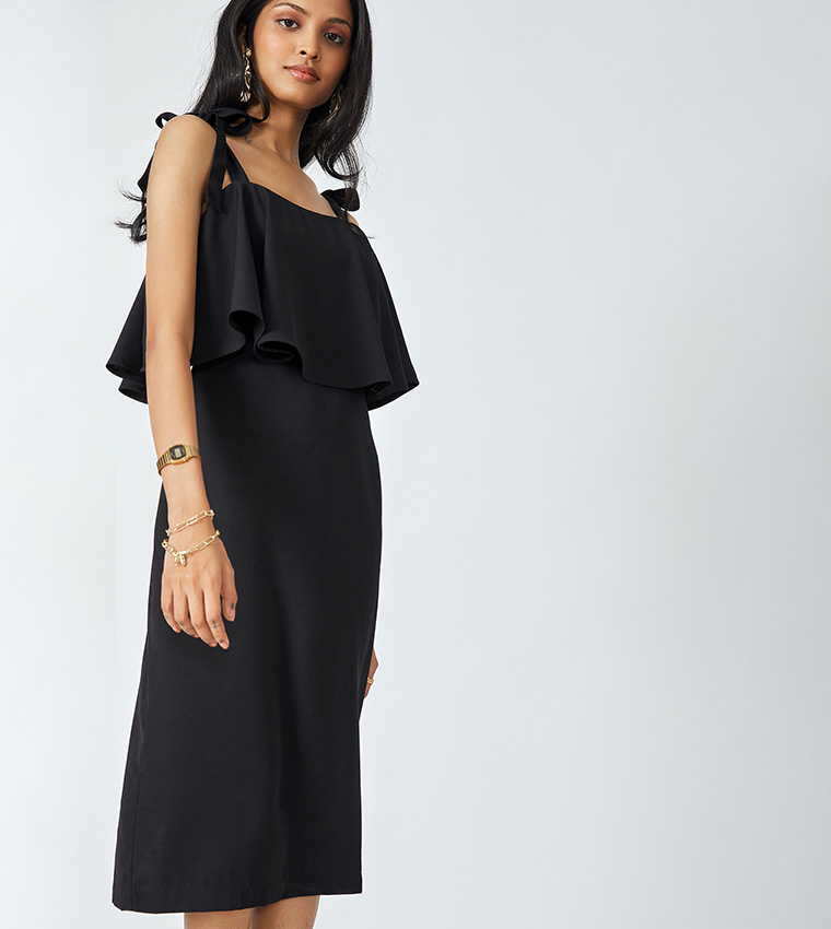 Ruffle Detail Sheath Dress