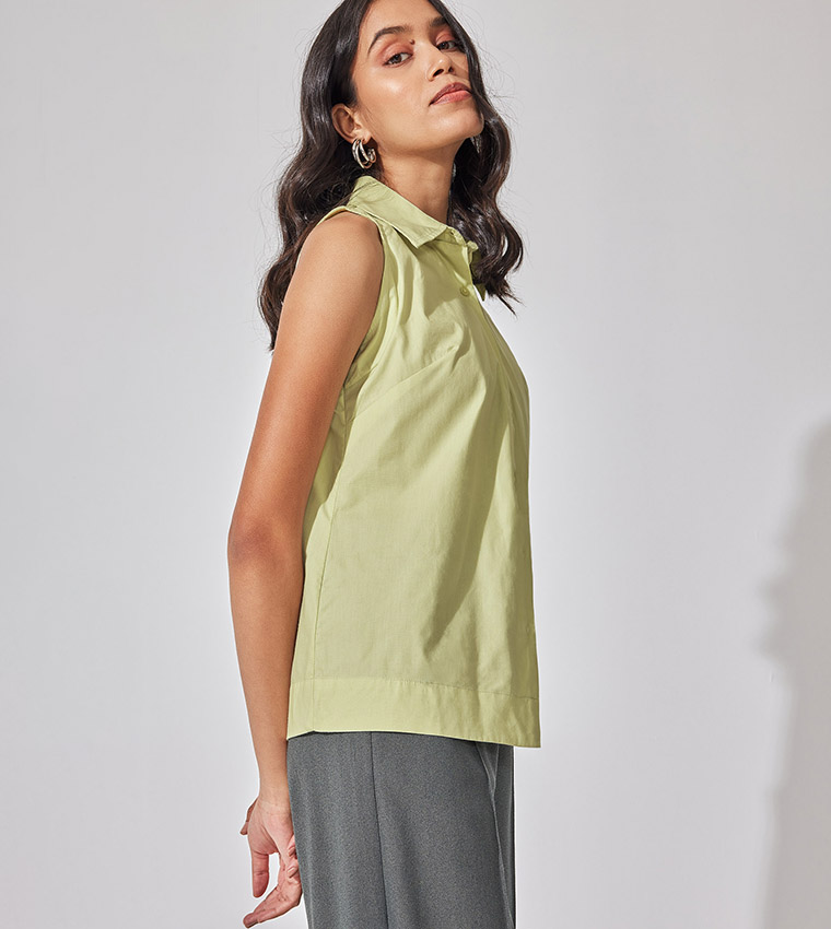 Solid Sleeveless Shirt