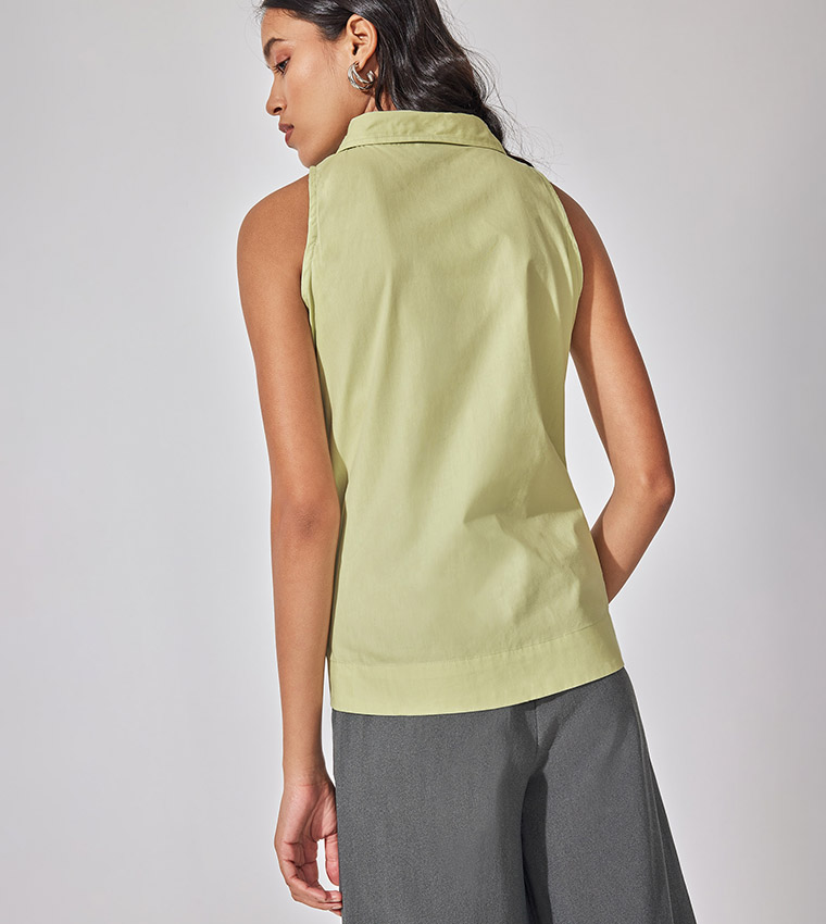 Solid Sleeveless Shirt