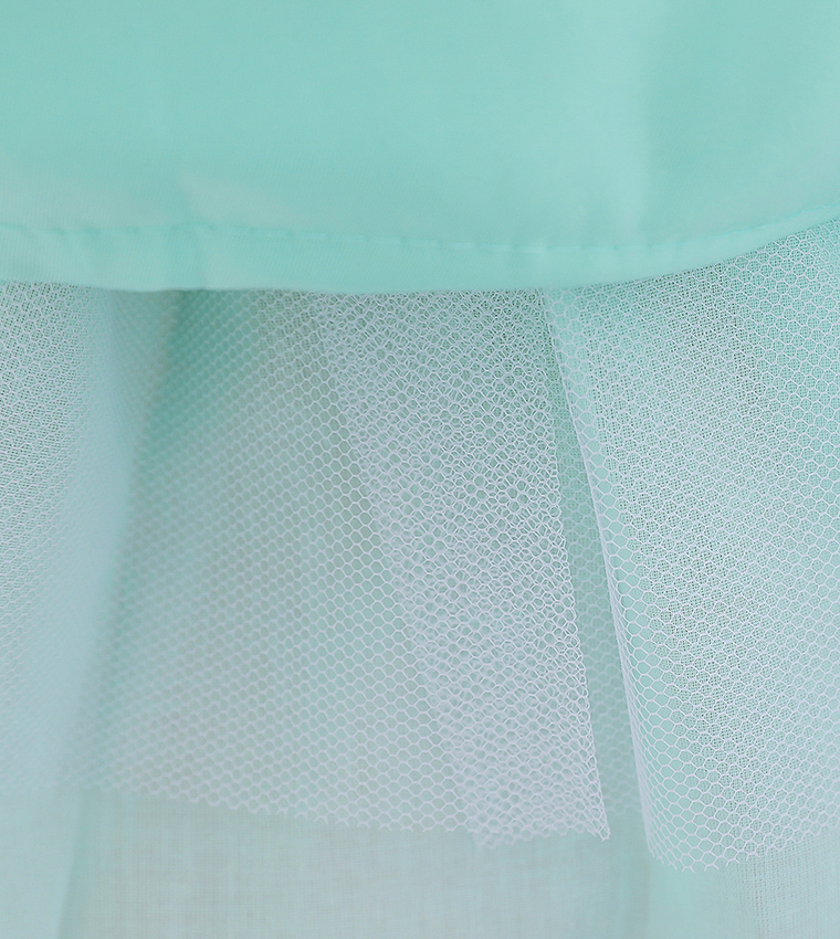 Bow Front Ombre Layered Gown Dress