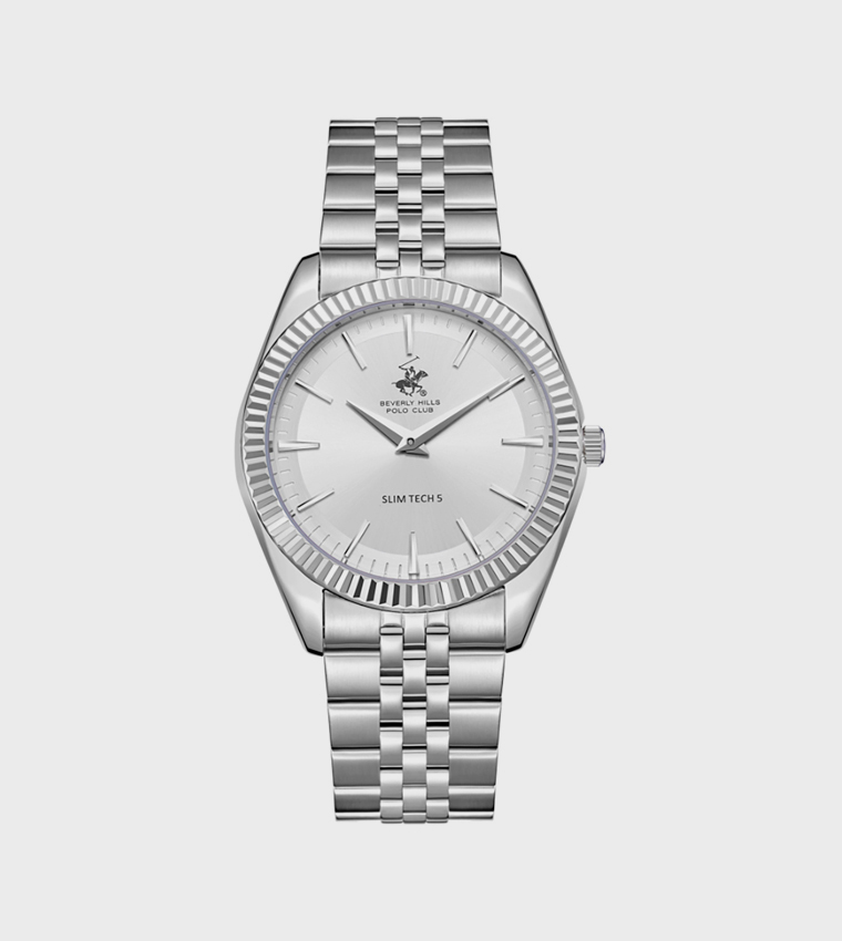 Silver Dial Analog Watch