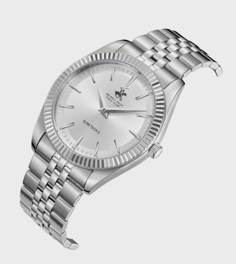Silver Dial Analog Watch
