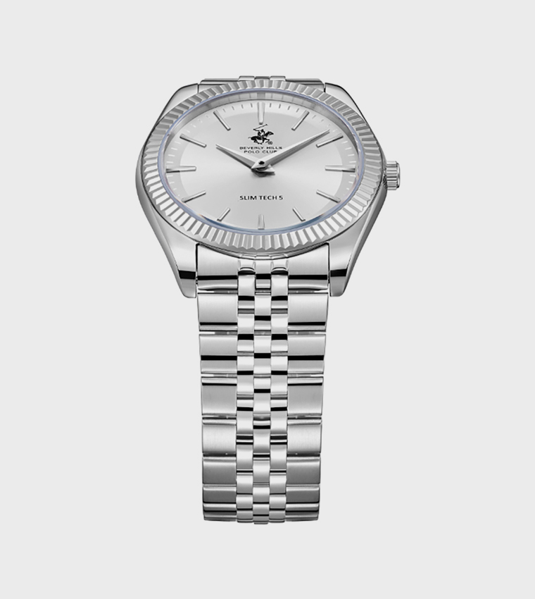 Silver Dial Analog Watch