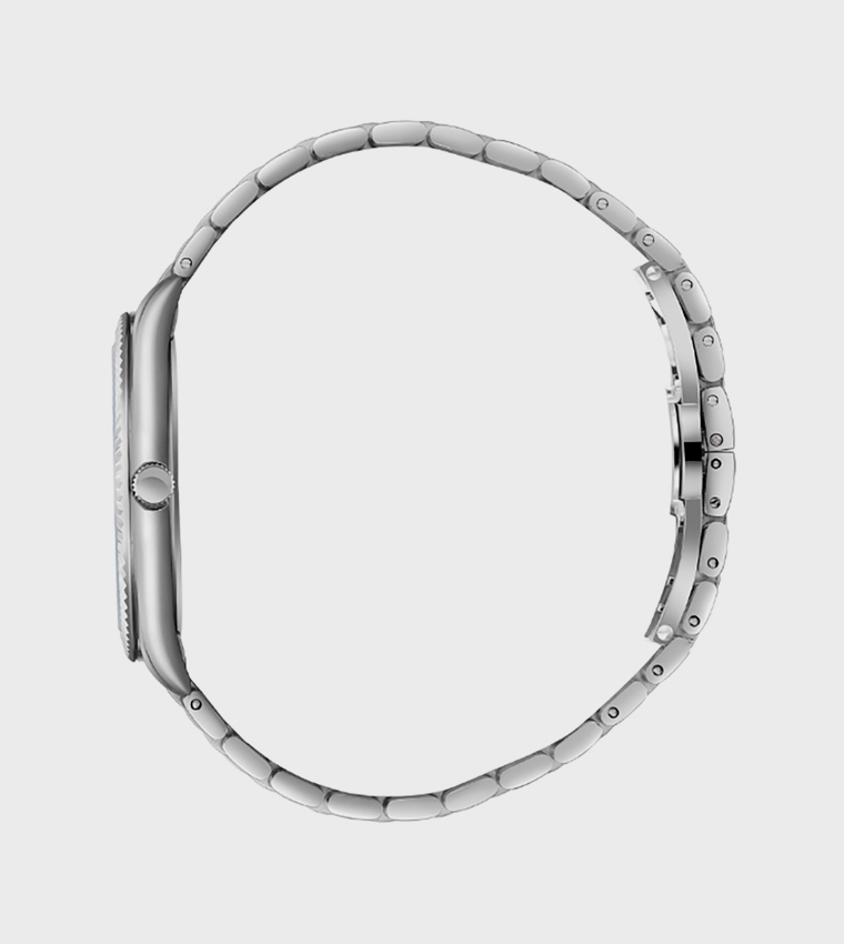 Silver Dial Analog Watch