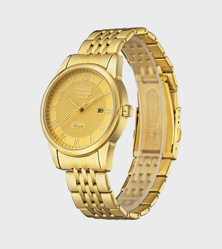 Champagne Dial Analog Watch