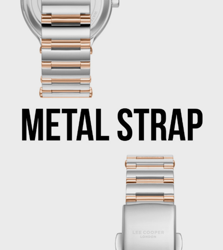 Rose Gold Dial Metal Strap Analog Watch