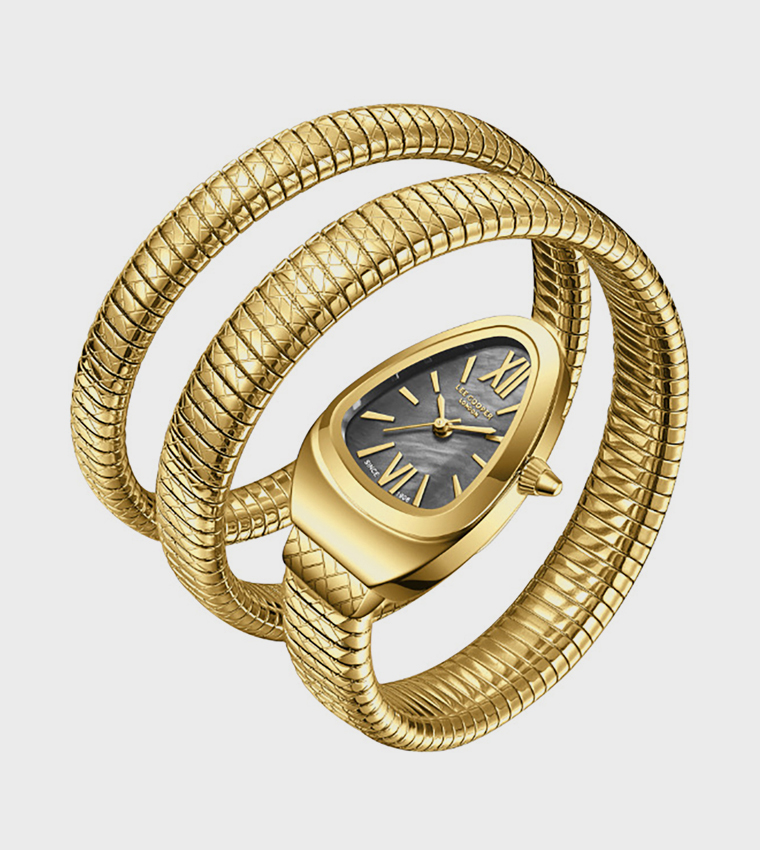 Grey Dial Snake Strap Analog Watch