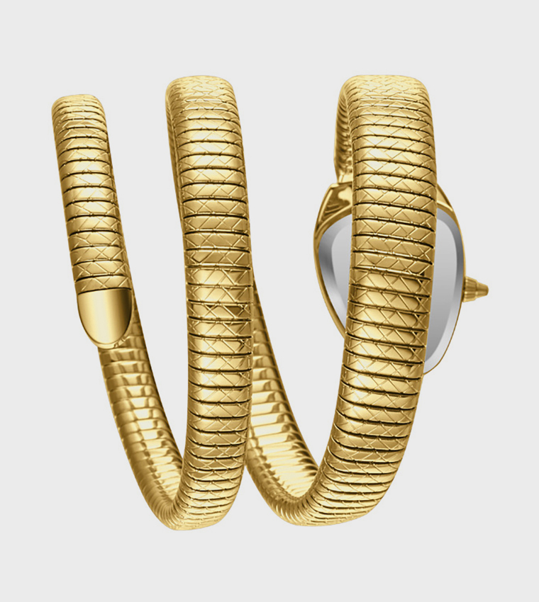 Grey Dial Snake Strap Analog Watch