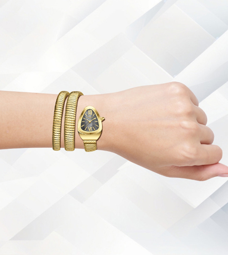 Grey Dial Snake Strap Analog Watch