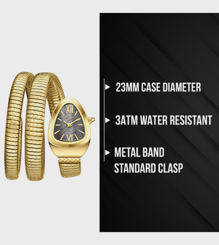 Grey Dial Snake Strap Analog Watch