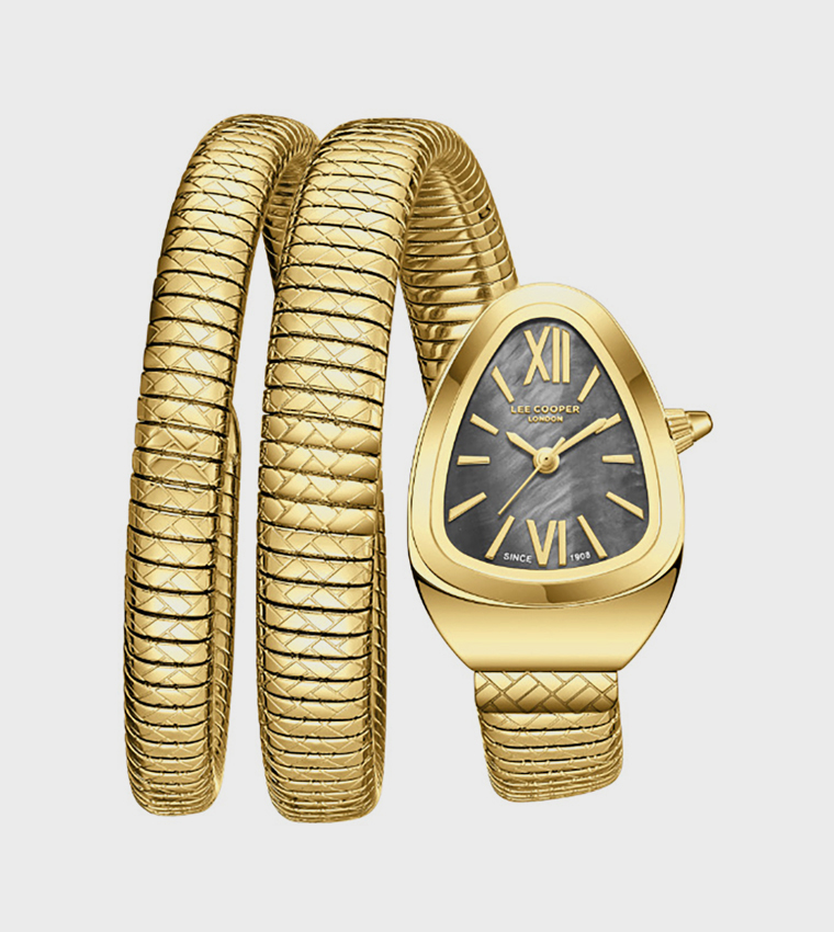 Grey Dial Snake Strap Analog Watch