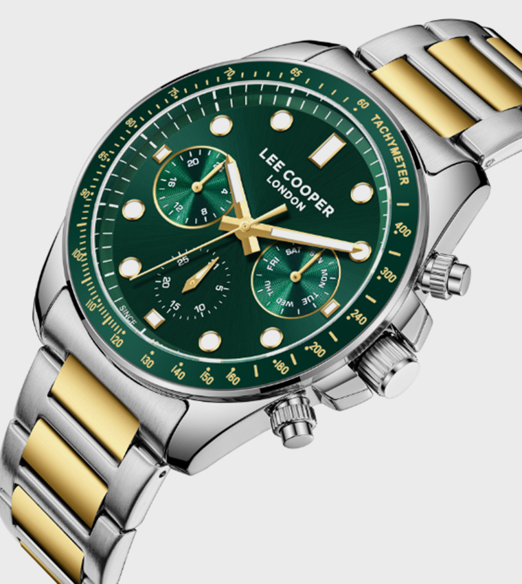 Green Dial Multifunction Watch