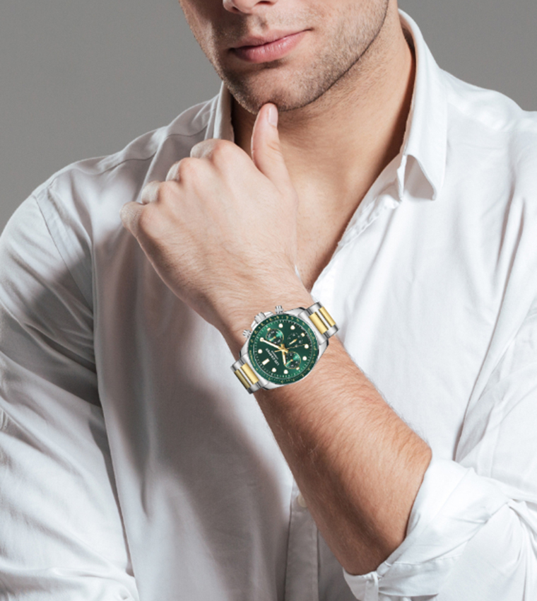 Green Dial Multifunction Watch
