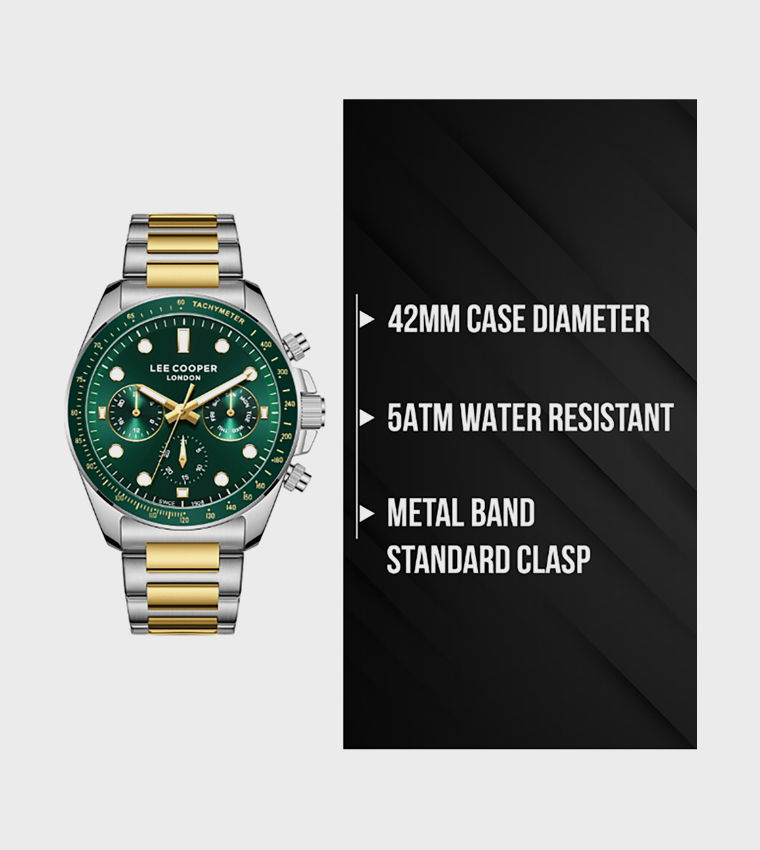 Green Dial Multifunction Watch