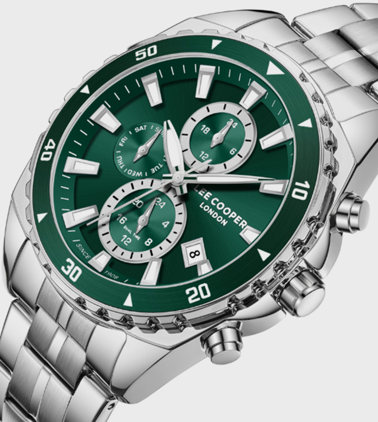 Dark Green Dial Multifunction Watch