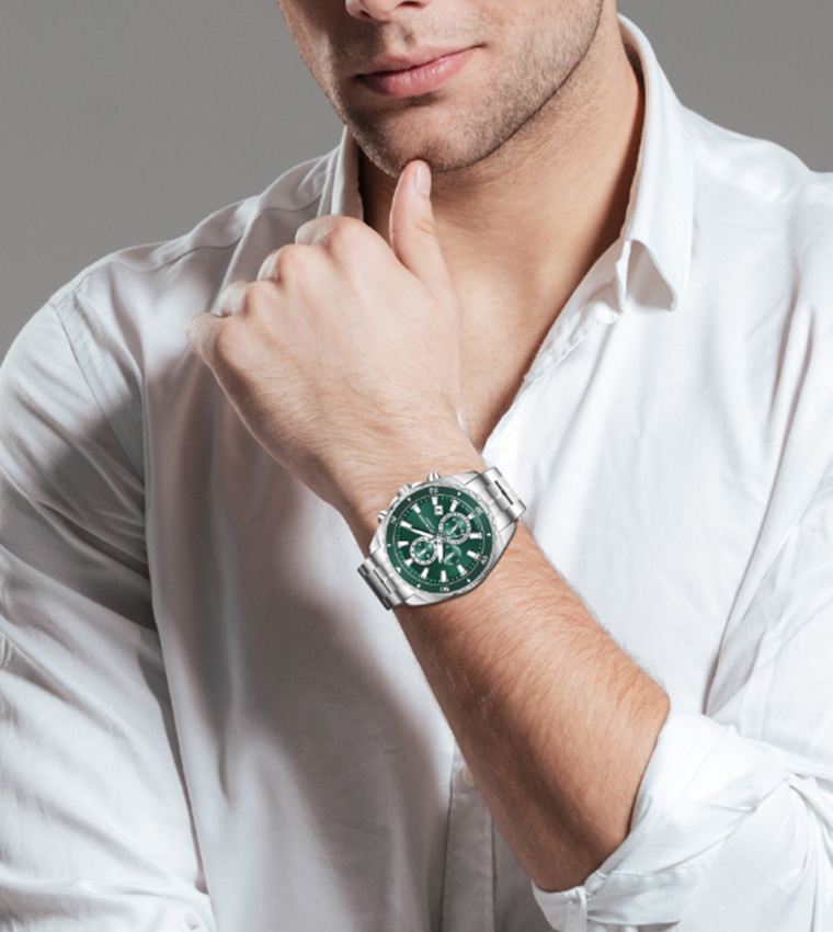 Dark Green Dial Multifunction Watch