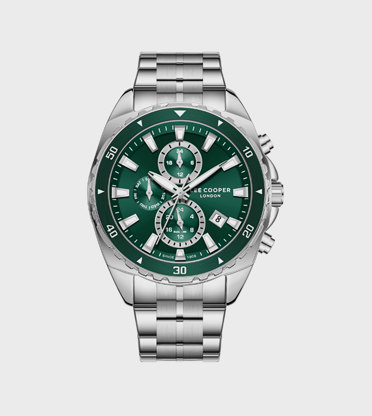 Dark Green Dial Multifunction Watch