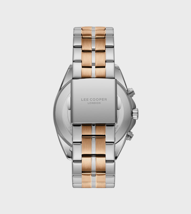 ساعة متعددة الوظائف بخلفية بنية داكنة