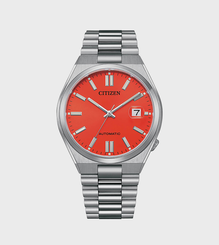 MECHANICAL Red Dial Analog Watch