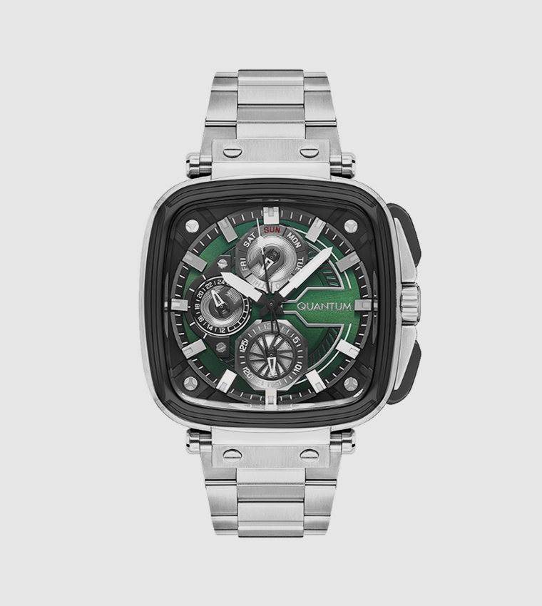 Green Dial Multifunction Watch