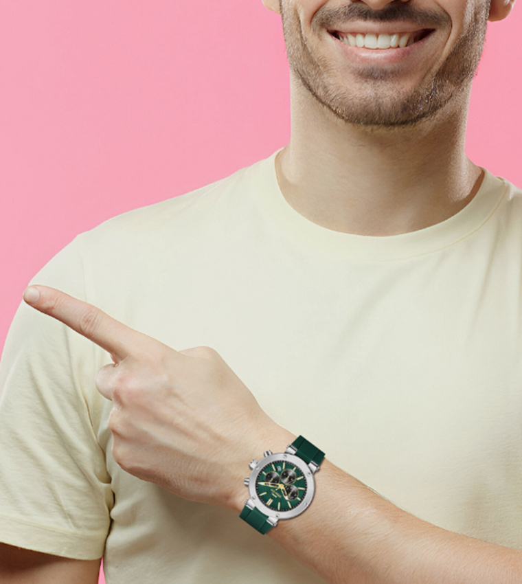 Dark Green Dial Multifunction Watch
