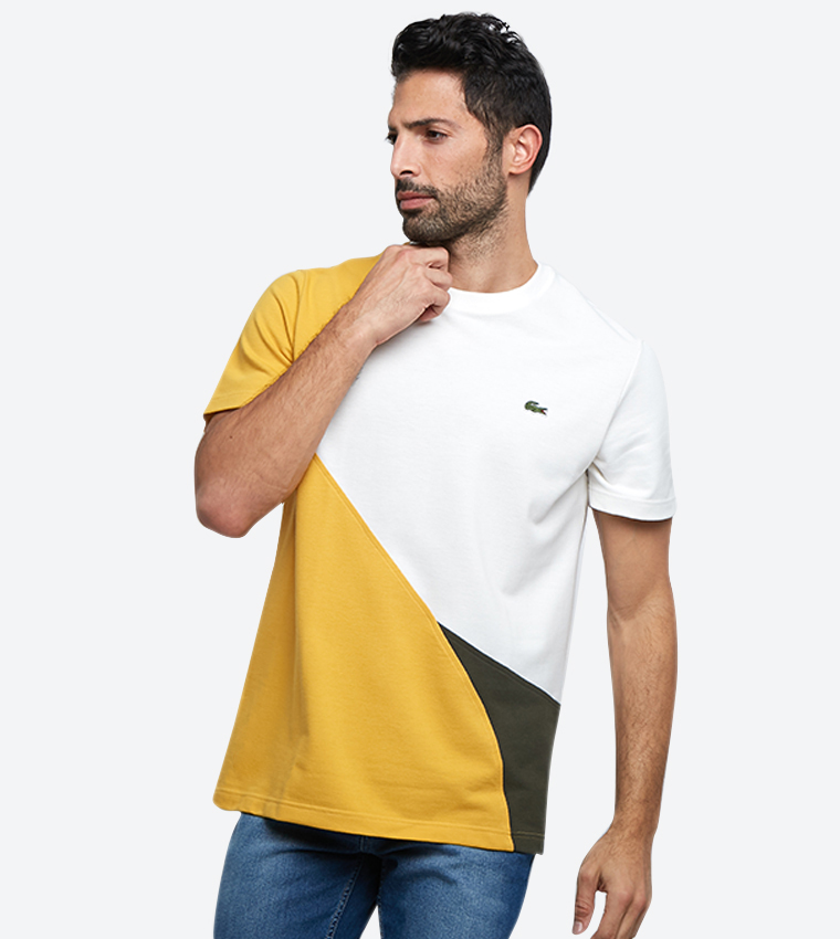 Buy Lacoste Colorblocked Round Neck Short Sleeve T Shirt Multi In Multiple Colors 6thStreet Bahrain