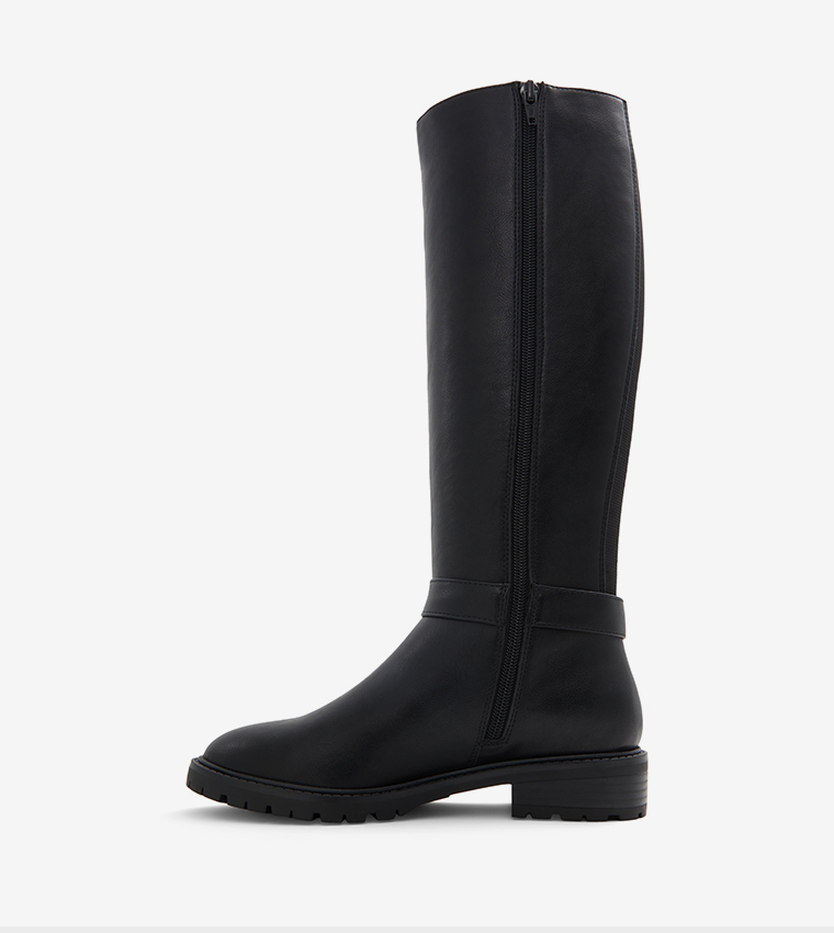 Buy Call It Spring THEAA Almond Toe Knee High Boots In Black 6thStreet Oman