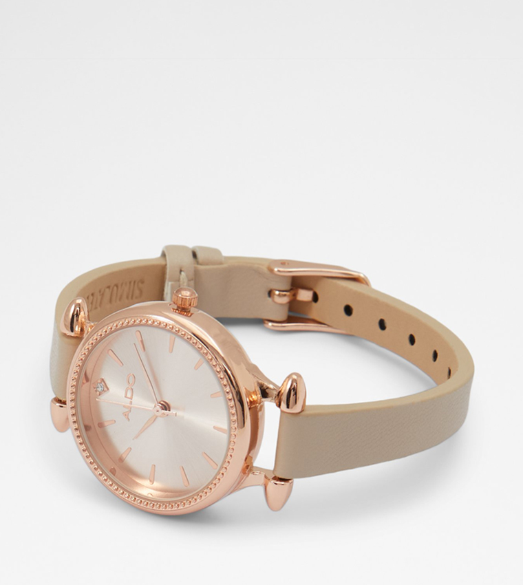 THINLINE Beige Dial Analog Watch