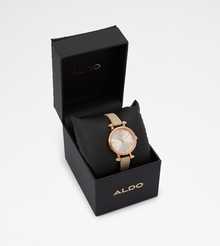 THINLINE Beige Dial Analog Watch