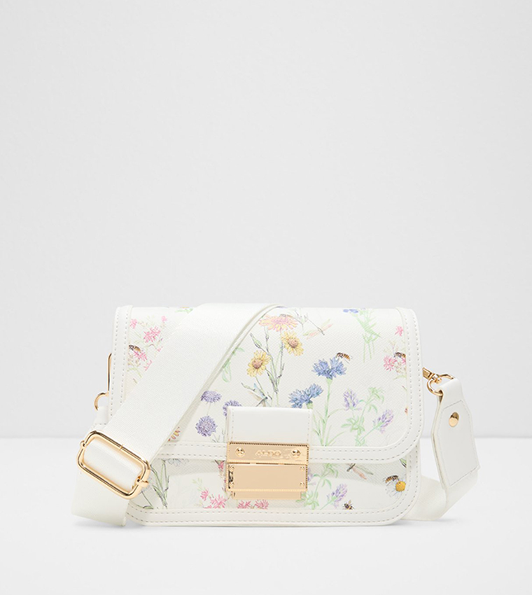 TIBIALIS Floral Printed Flap Crossbody Bag