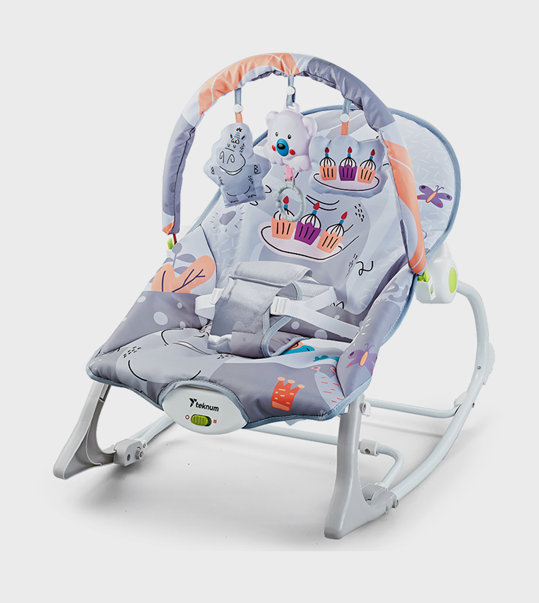3-In-1 Rocker with Baby Seat, Recliner and Soothing Music