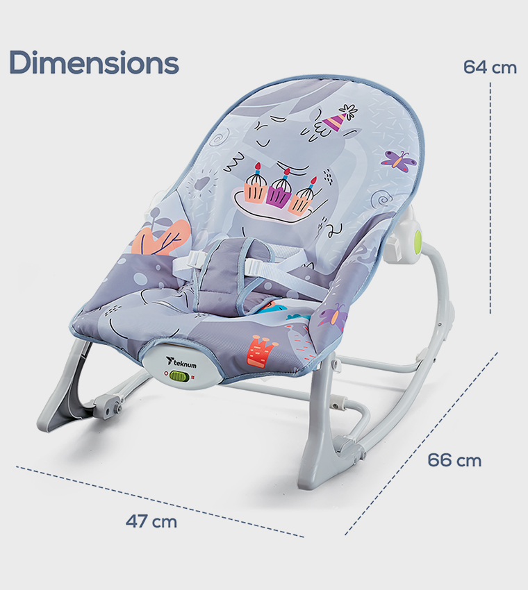 3-In-1 Rocker with Baby Seat, Recliner and Soothing Music