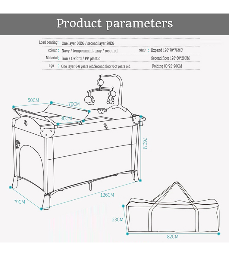 4 in 1 Baby Bedside Co-Sleeper Bassinet and Playpen with Rocker