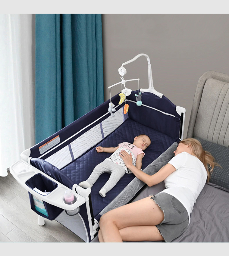 4 In 1 Baby Bedside Co-Sleeper Bassinet And Playpen with Rocker