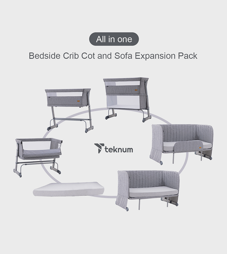 All In One Bedside Crib Cot and Sofa Expansion Pack